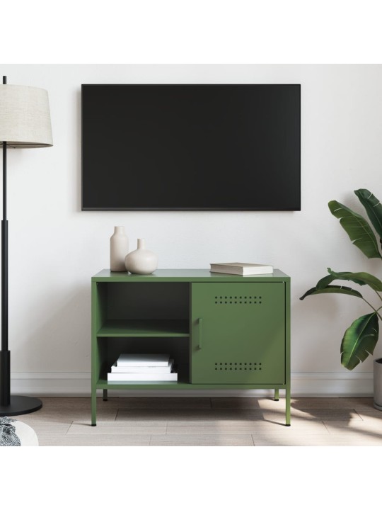 TV skříňka olivově zelená 68 x 39 x 50,5 cm ocel