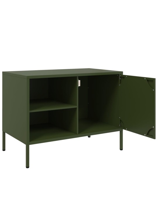 TV skříňka olivově zelená 68 x 39 x 50,5 cm ocel