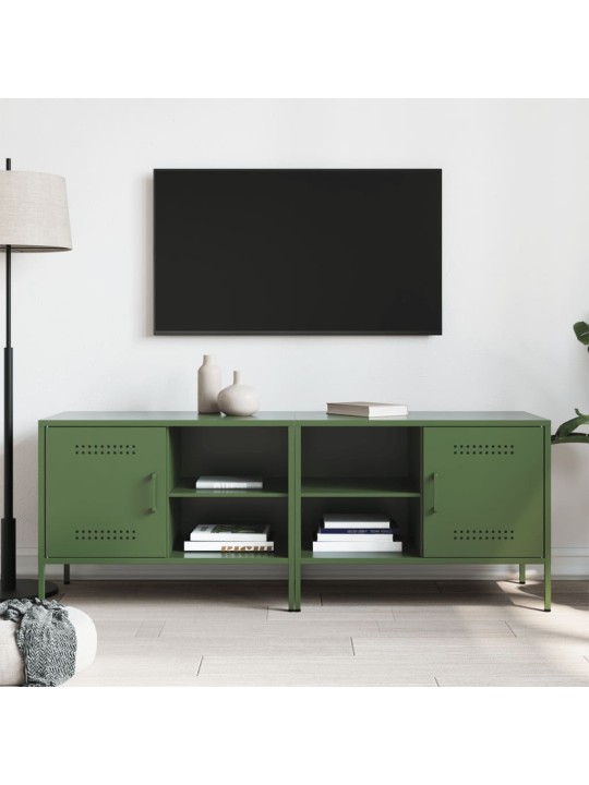 TV skříňky 2 ks olivově zelené 68 x 39 x 50,5 cm ocel