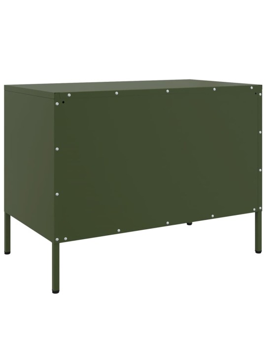 TV skříňky 2 ks olivově zelené 68 x 39 x 50,5 cm ocel