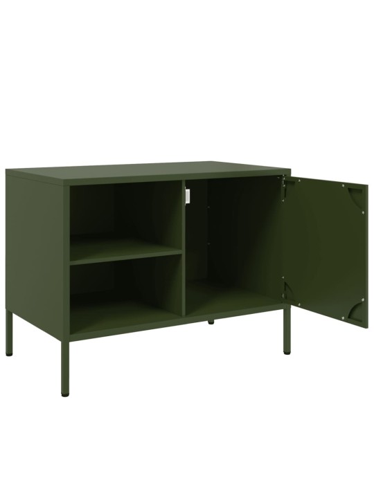 TV skříňky 2 ks olivově zelené 68 x 39 x 50,5 cm ocel
