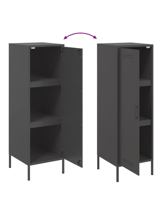Skříň highboard černá 36 x 39 x 113 cm ocel