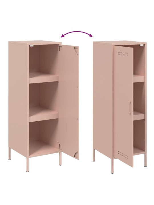 Skříň highboard růžová 36 x 39 x 113 cm ocel