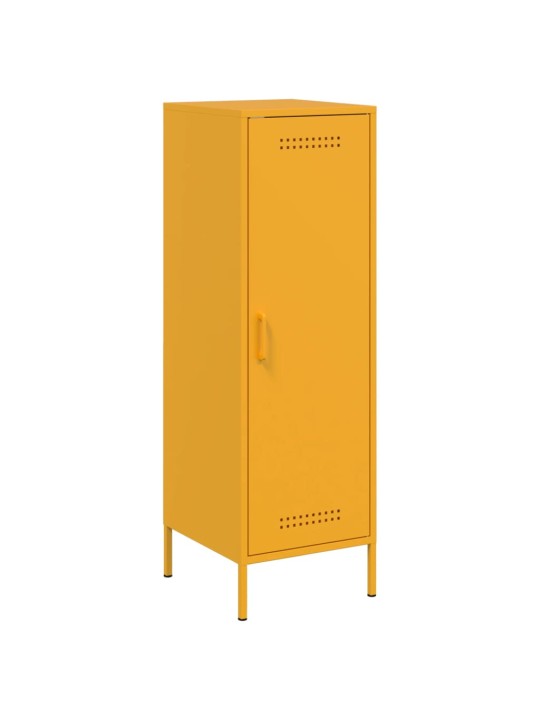 Skříň highboard hořčicově žlutá 36 x 39 x 113 cm ocel