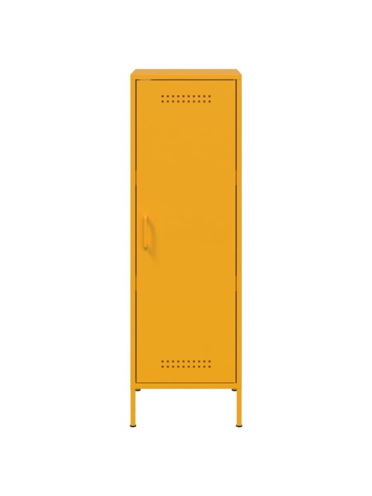 Skříň highboard hořčicově žlutá 36 x 39 x 113 cm ocel