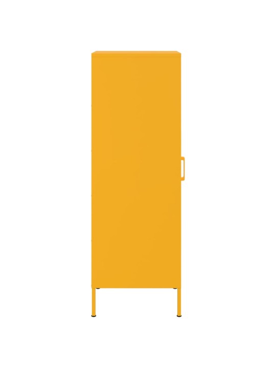 Skříň highboard hořčicově žlutá 36 x 39 x 113 cm ocel