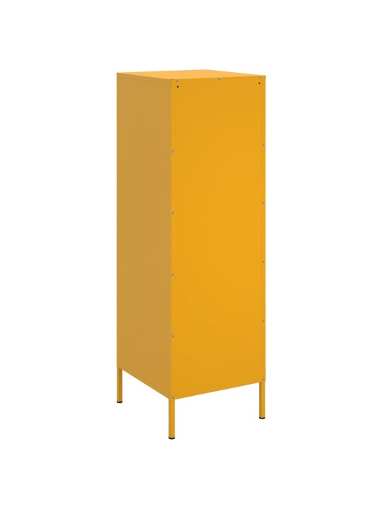 Skříň highboard hořčicově žlutá 36 x 39 x 113 cm ocel