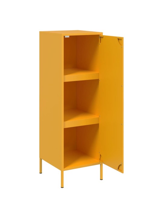 Skříň highboard hořčicově žlutá 36 x 39 x 113 cm ocel