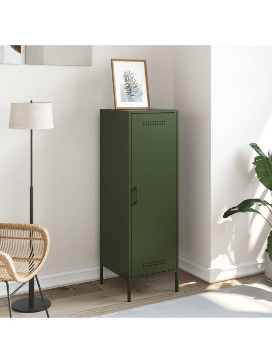 Skříň highboard olivově zelená 36 x 39 x 113 cm ocel