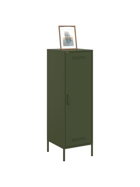 Skříň highboard olivově zelená 36 x 39 x 113 cm ocel