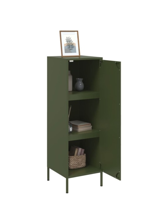 Skříň highboard olivově zelená 36 x 39 x 113 cm ocel
