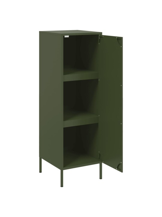 Skříň highboard olivově zelená 36 x 39 x 113 cm ocel