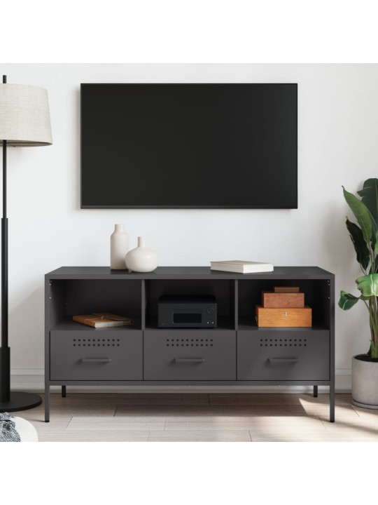 TV skříňka černá 100,5 x 39 x 50,5 cm ocel