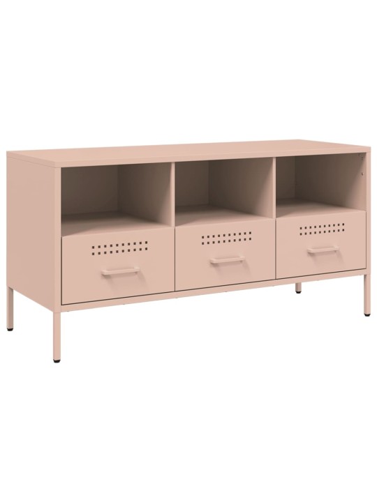 TV skříňka růžová 100,5 x 39 x 50,5 cm ocel