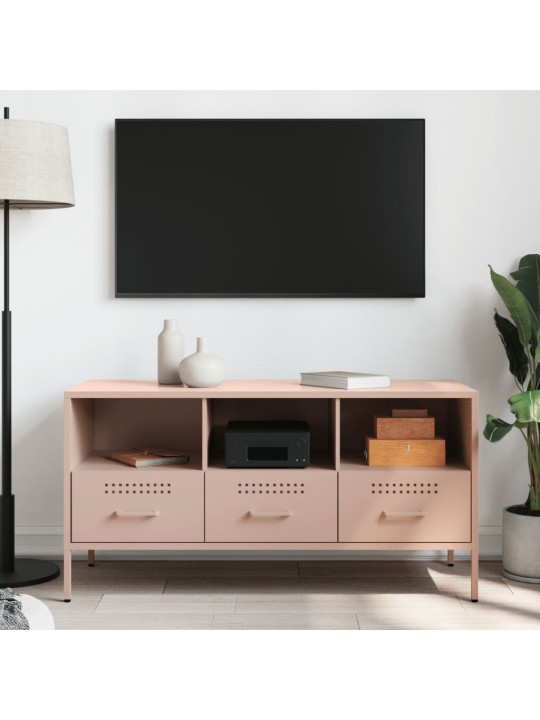TV skříňka růžová 100,5 x 39 x 50,5 cm ocel