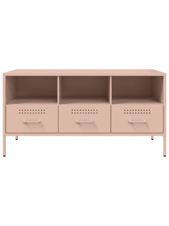 TV skříňka růžová 100,5 x 39 x 50,5 cm ocel