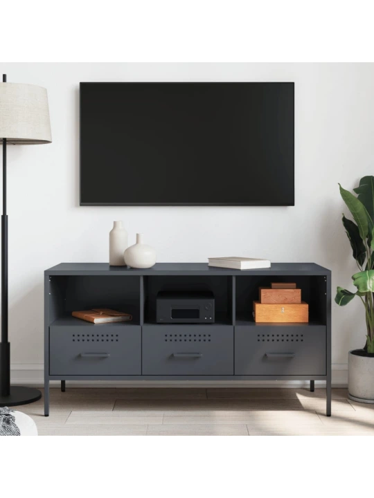 TV skříňka antracitová 100,5 x 39 x 50,5 cm ocel
