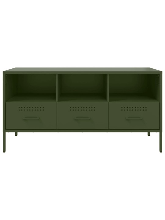TV skříňka olivově zelená 100,5 x 39 x 50,5 cm ocel