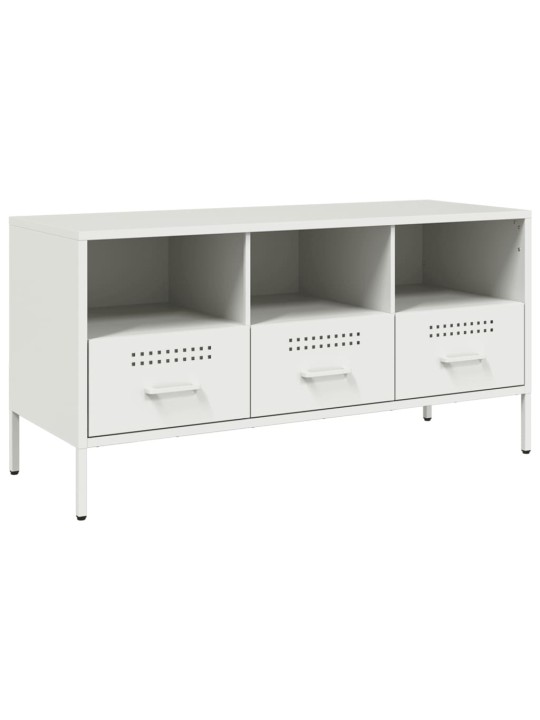 TV skříňka bílá 100,5 x 39 x 50,5 cm ocel