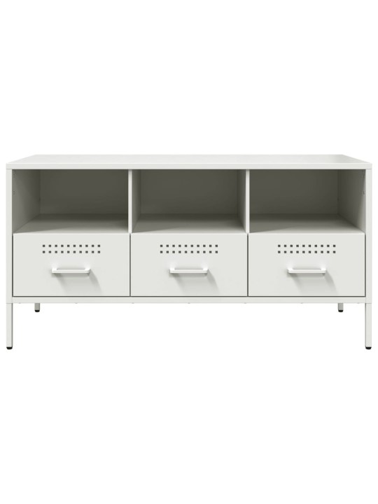 TV skříňka bílá 100,5 x 39 x 50,5 cm ocel
