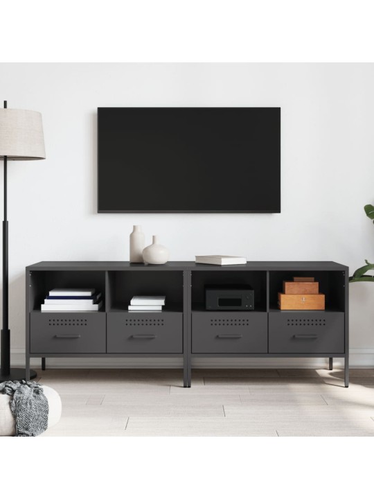 TV skříňky 2 ks černé 68 x 39 x 50,5 cm ocel