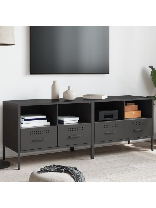 TV skříňky 2 ks černé 68 x 39 x 50,5 cm ocel