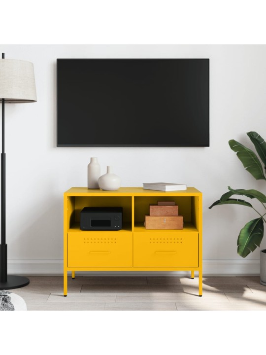 TV skříňka hořčicově žlutá 68 x 39 x 50,5 cm ocel