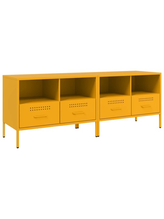 TV skříňky 2 ks hořčicově žluté 68 x 39 x 50,5 cm ocel