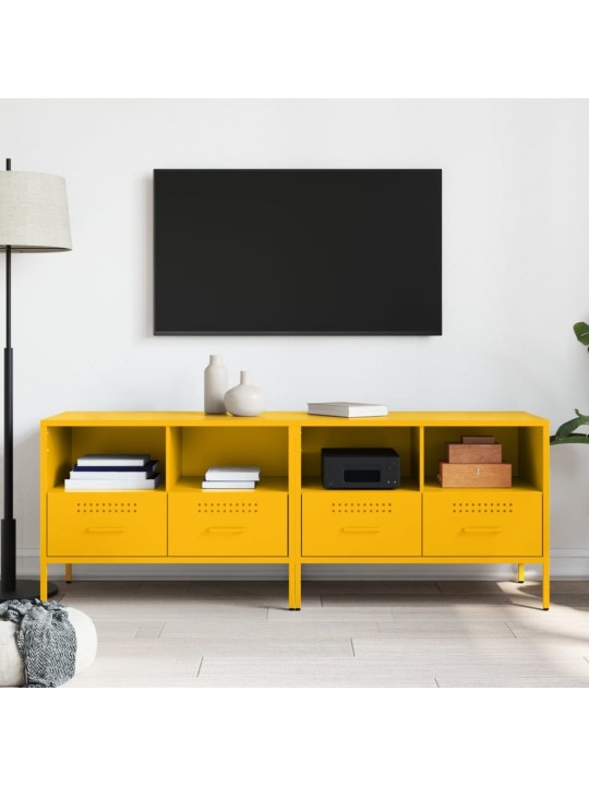 TV skříňky 2 ks hořčicově žluté 68 x 39 x 50,5 cm ocel