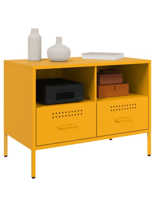 TV skříňky 2 ks hořčicově žluté 68 x 39 x 50,5 cm ocel