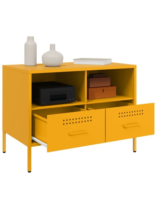 TV skříňky 2 ks hořčicově žluté 68 x 39 x 50,5 cm ocel