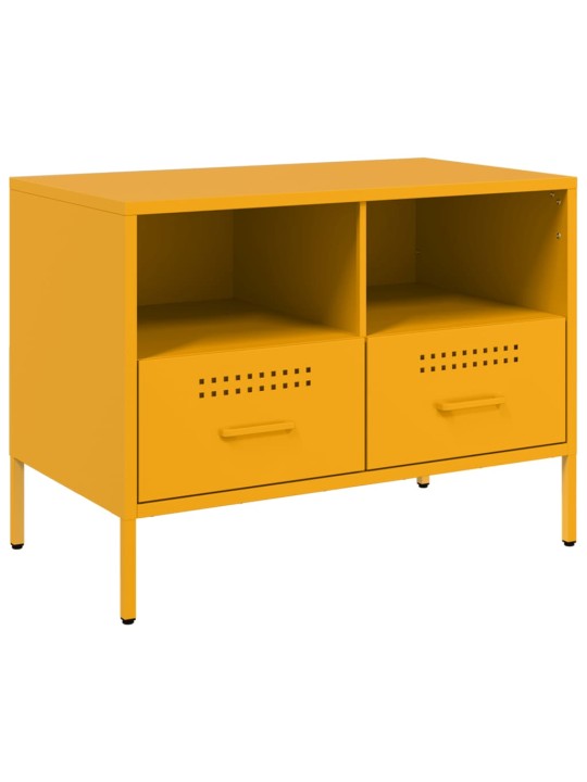 TV skříňky 2 ks hořčicově žluté 68 x 39 x 50,5 cm ocel