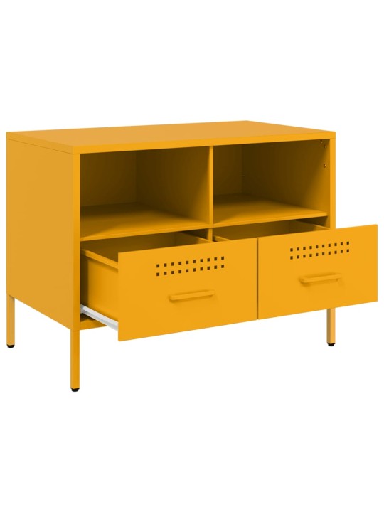TV skříňky 2 ks hořčicově žluté 68 x 39 x 50,5 cm ocel