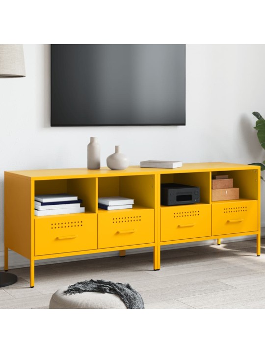 TV skříňky 2 ks hořčicově žluté 68 x 39 x 50,5 cm ocel