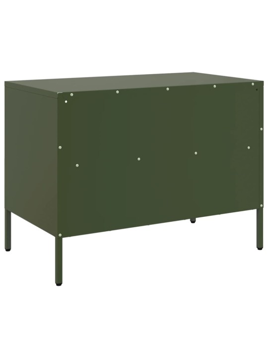 TV skříňka olivově zelená 68 x 39 x 50,5 cm ocel
