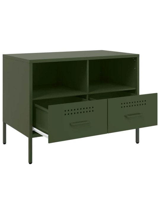TV skříňka olivově zelená 68 x 39 x 50,5 cm ocel