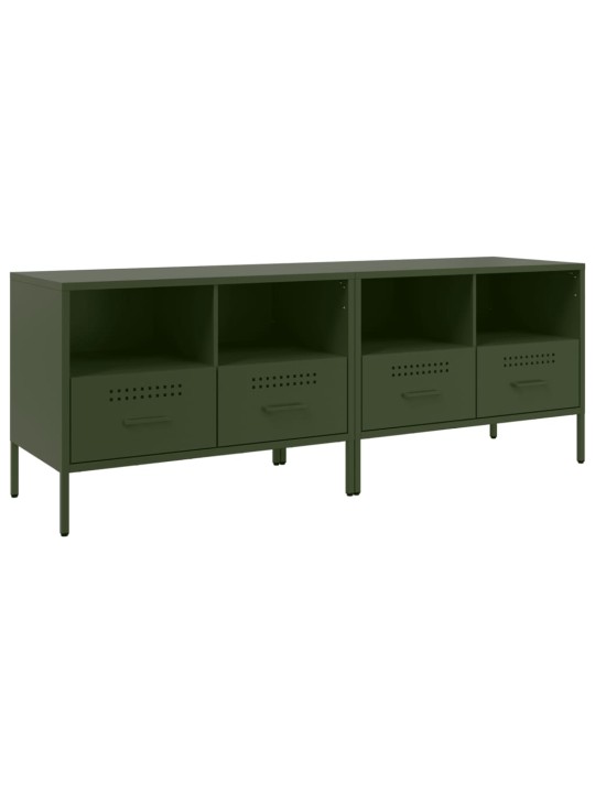 TV skříňky 2 ks olivově zelené 68 x 39 x 50,5 cm ocel