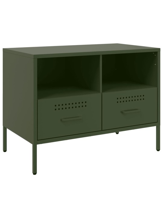 TV skříňky 2 ks olivově zelené 68 x 39 x 50,5 cm ocel