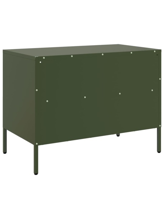 TV skříňky 2 ks olivově zelené 68 x 39 x 50,5 cm ocel
