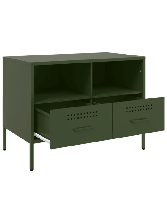 TV skříňky 2 ks olivově zelené 68 x 39 x 50,5 cm ocel