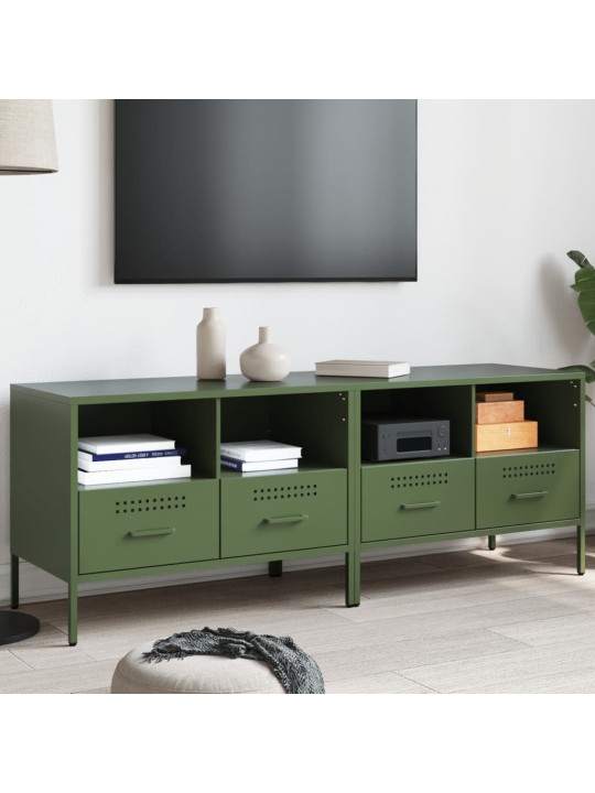 TV skříňky 2 ks olivově zelené 68 x 39 x 50,5 cm ocel