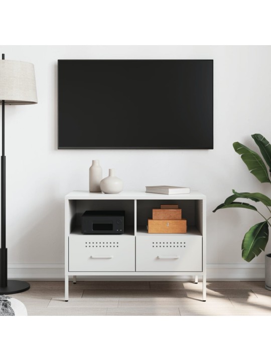 TV skříňka bílá 68 x 39 x 50,5 cm ocel