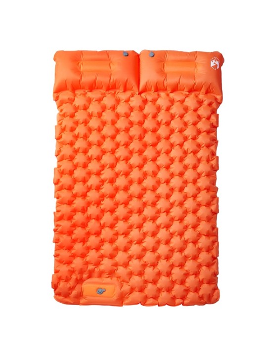 Samonafukovací kempingová matrace s polštáři 2 osoby oranžová