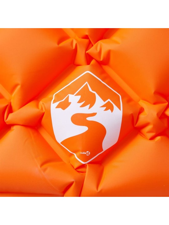 Nafukovací kempingová matrace s polštářem pro 1 osobu oranžová