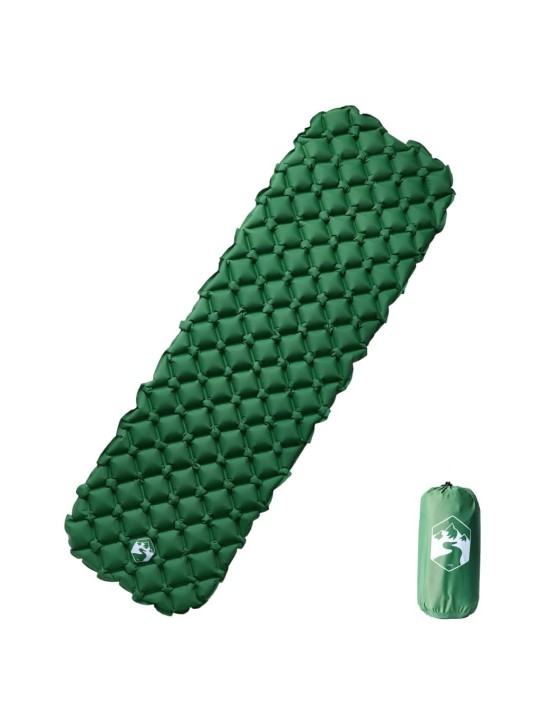 Nafukovací kempingová matrace pro 1 osobu zelená 190x58x6 cm