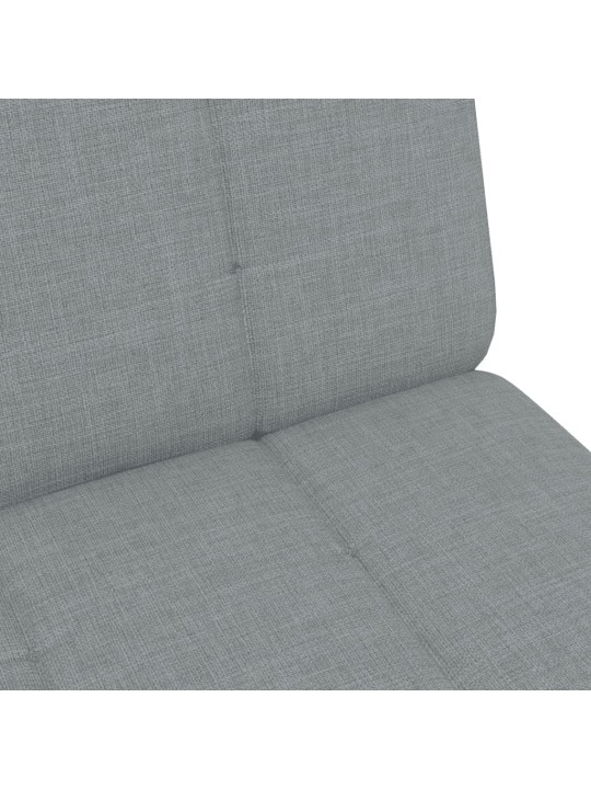 2místná rozkládací pohovka s podnožkou světle šedá textil