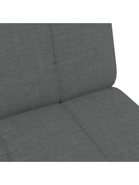 2místná rozkládací pohovka s podnožkou tmavě šedá textil
