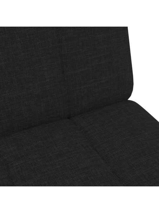2místná rozkládací pohovka s podnožkou černá textil