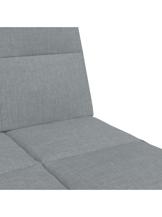 2místná rozkládací pohovka s podnožkou světle šedá textil