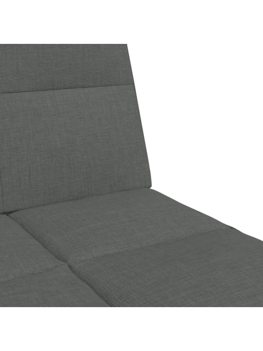 2místná rozkládací pohovka s podnožkou tmavě šedá textil